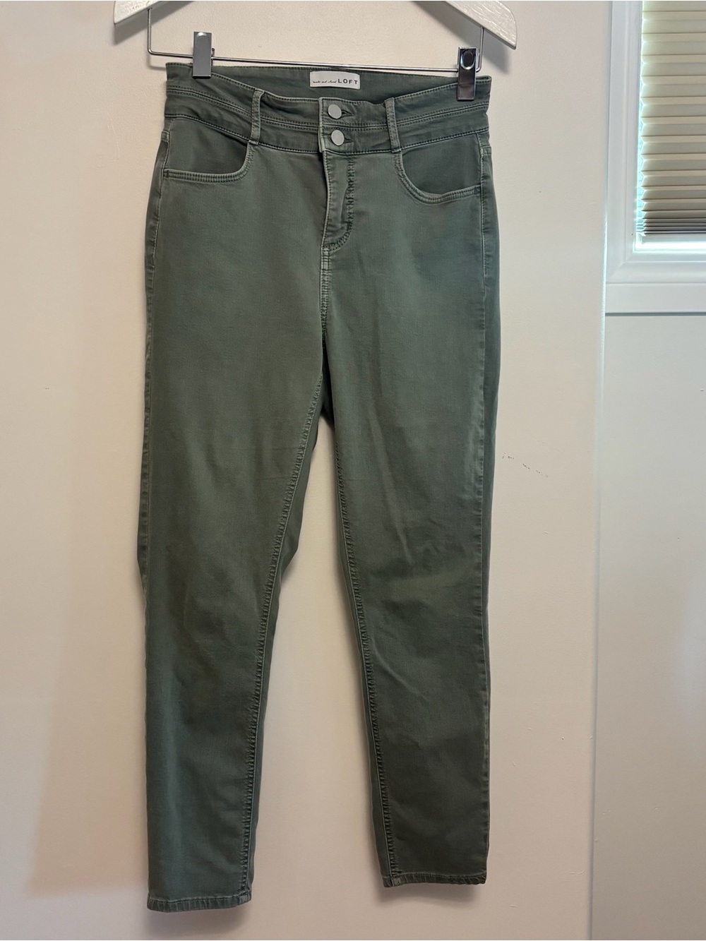 LOFT Olive Green High-Rise Skinny Jeans
